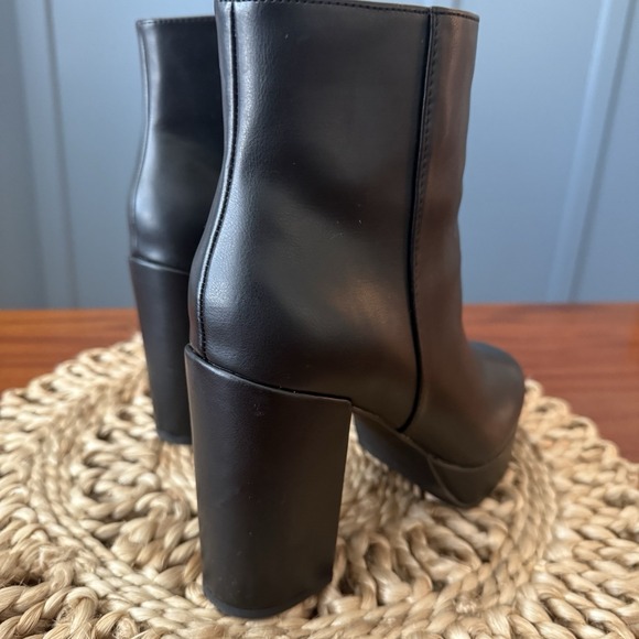 Madden Girl Platform Ankle Boots Women's 7 Black Moto Chunky Heel Goth Fairycore - Picture 9 of 16